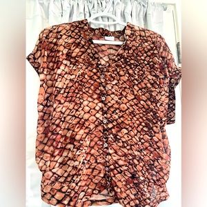 Blouse snake  print , light material , brown tones/ black